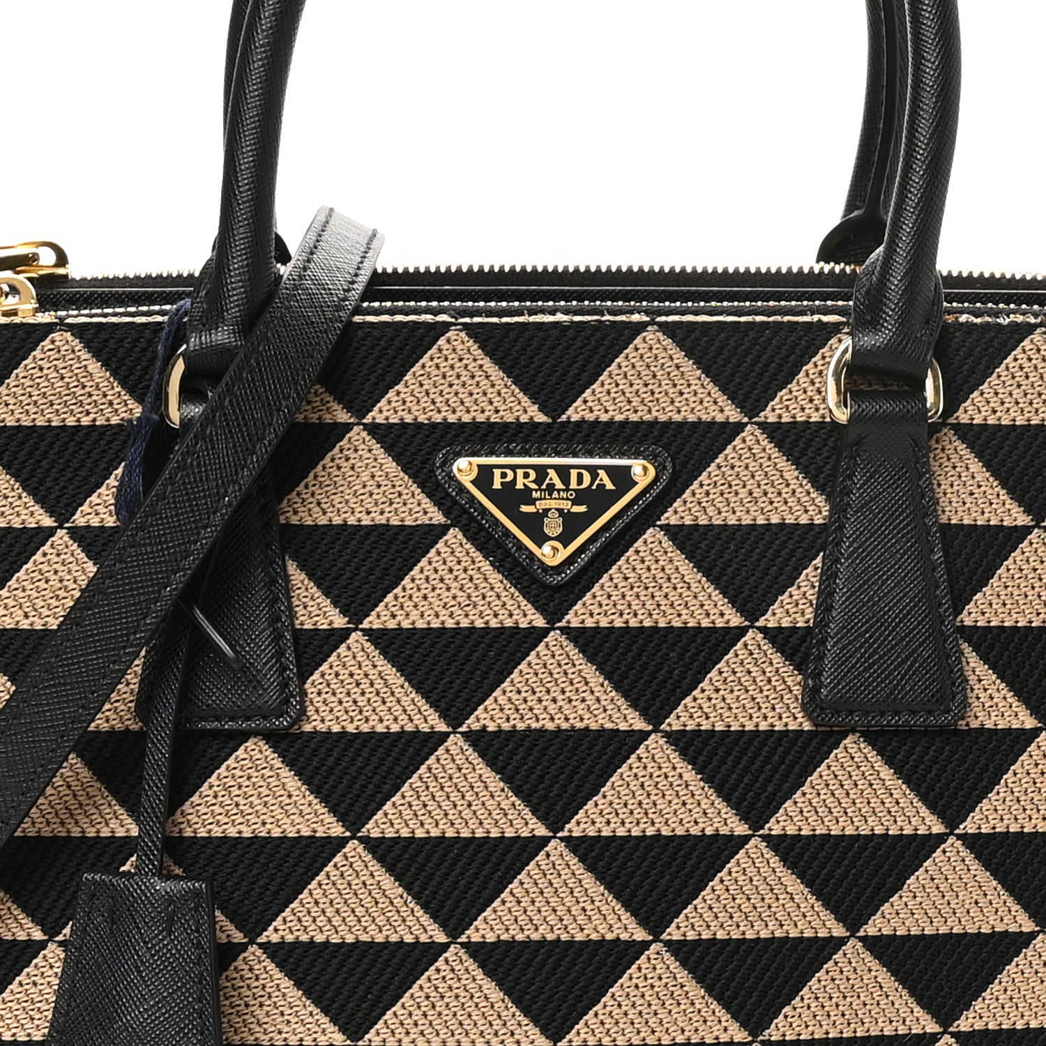 Prada Jacquard Saffiano Triangolo Symbole Embroidered Small