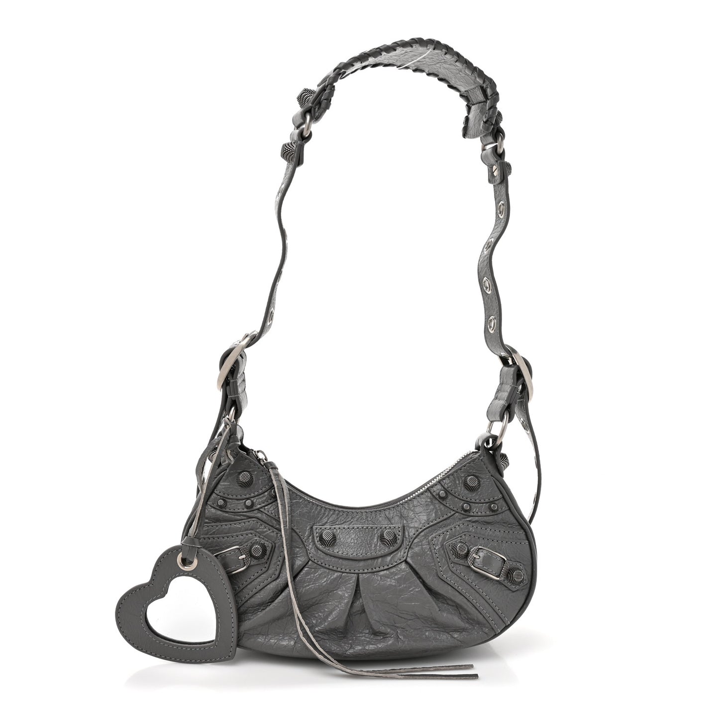 Agneau Arena Le Cagole Shoulder Bag XS Dark Grey