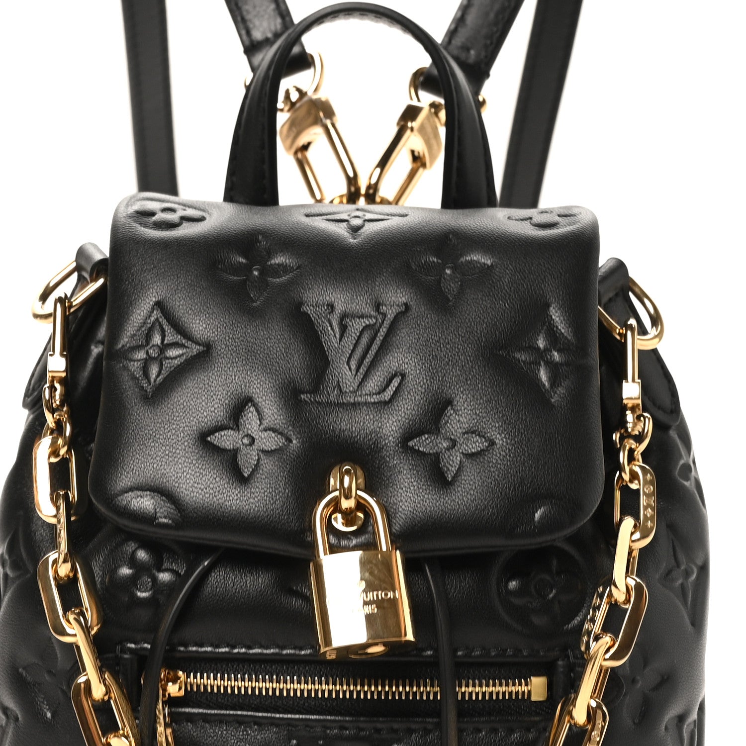 Louis Vuitton Lambskin Embossed Monogram Coussin Mini Backpack Black 6 of 8