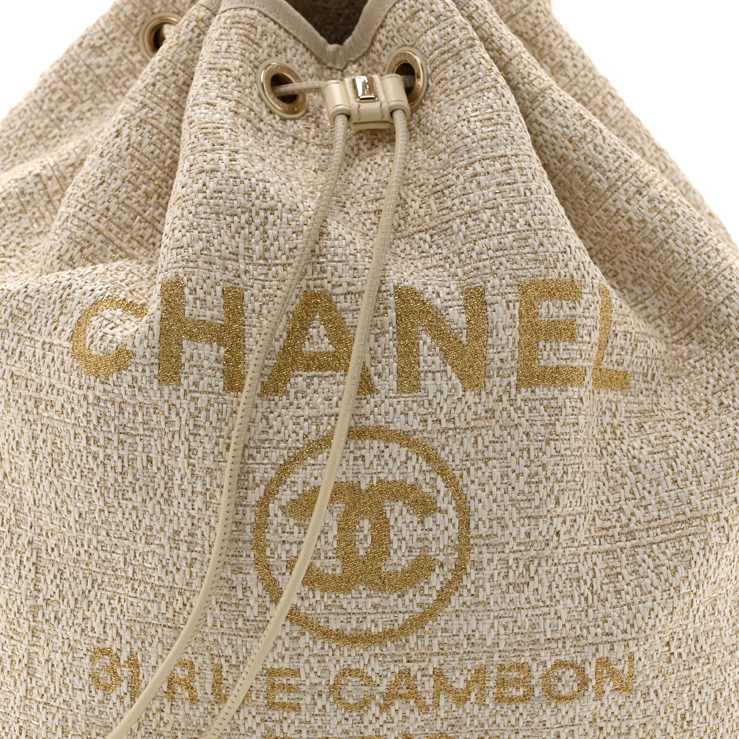 Chanel Canvas Large Deauville Backpack Light Beige 8 of 10