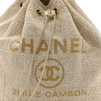 Chanel Canvas Large Deauville Backpack Light Beige 8 of 10