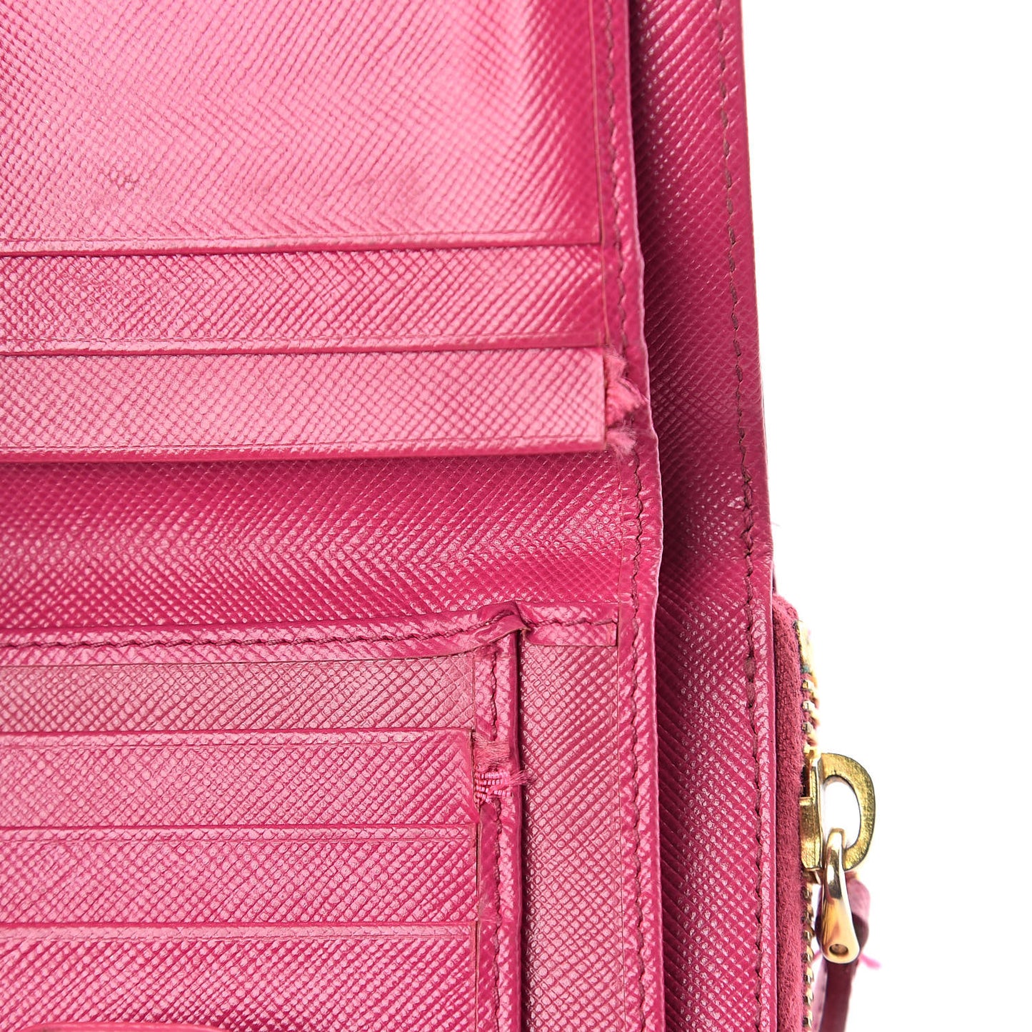 Saffiano Metal Compact Zip Around Wallet Peonia