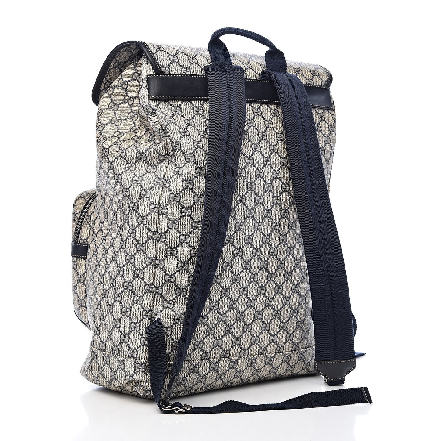 GG Supreme Monogram Medium Single Buckle Backpack Navy
