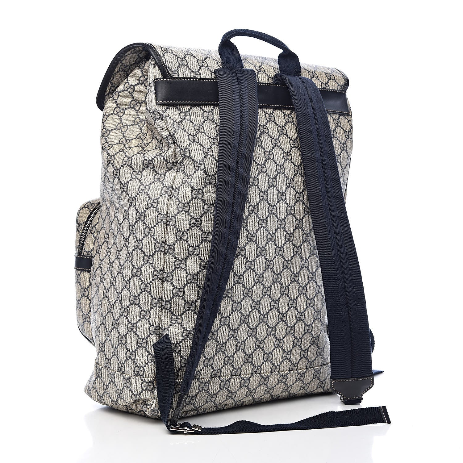Gucci GG Supreme Monogram Medium Single Buckle Backpack Navy 3 of 11