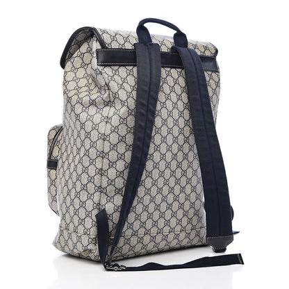 Gucci GG Supreme Monogram Medium Single Buckle Backpack Navy 3 of 11