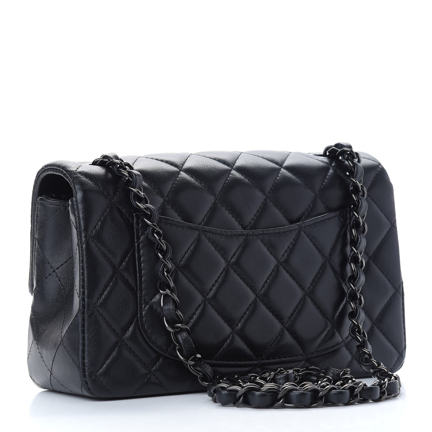 Chanel Lambskin Quilted Mini Rectangular Flap So Black 3 of 9