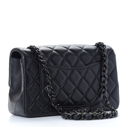 Chanel Lambskin Quilted Mini Rectangular Flap So Black 3 of 9