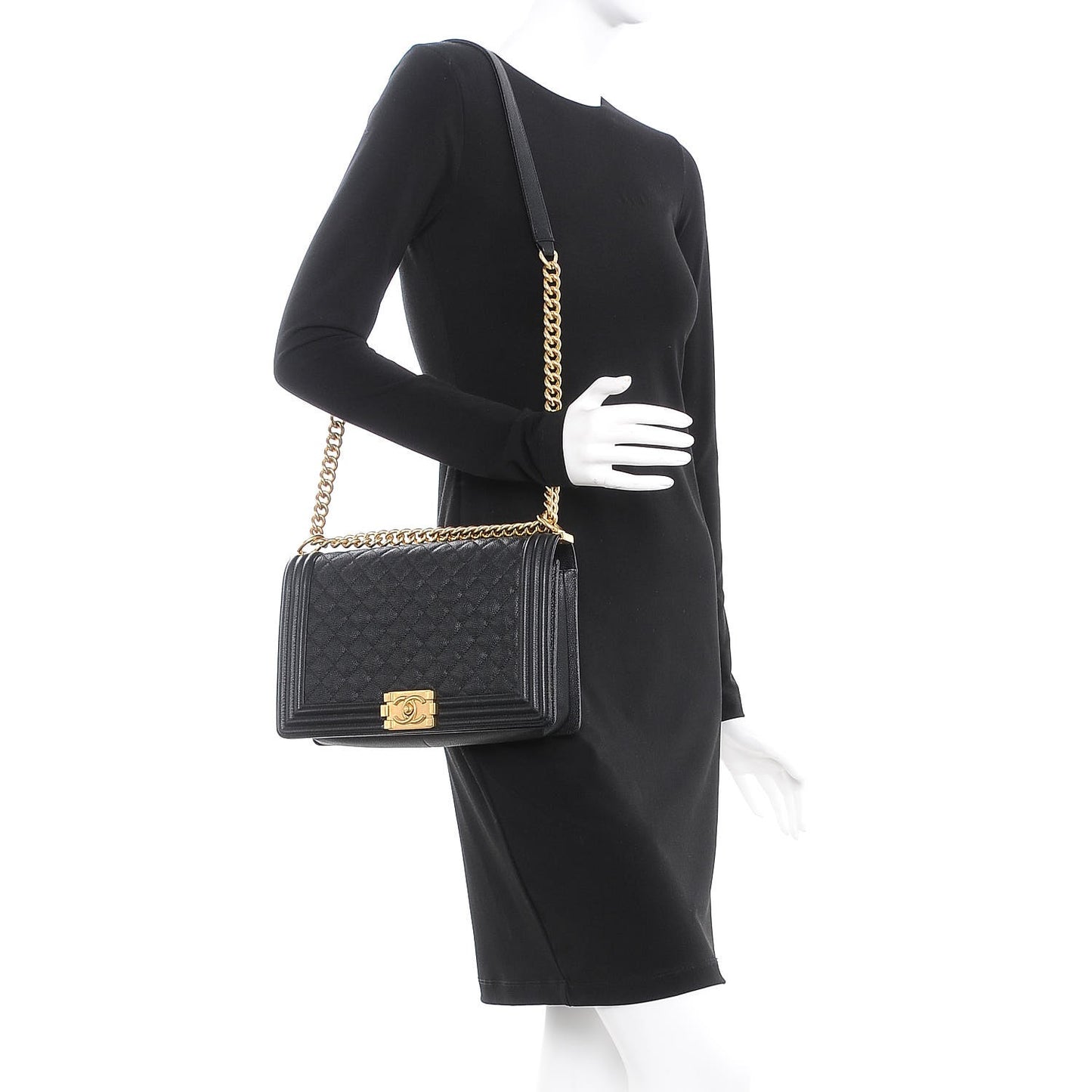 Caviar Quilted New Medium Boy Flap Black