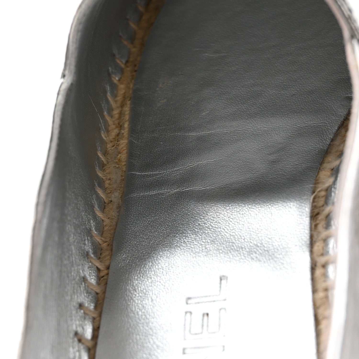 Chanel Laminated Goatskin CC Espadrilles 39 Silver 10 of 15