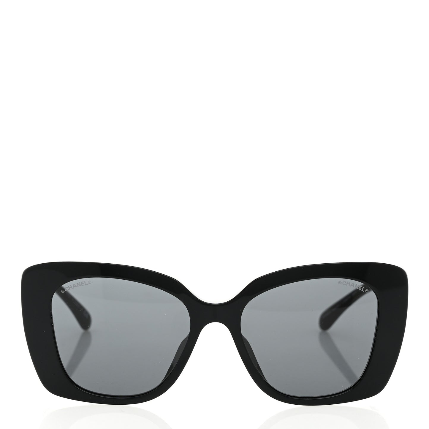 Acetate Strass Square Sunglasses 5422-B-A Black White