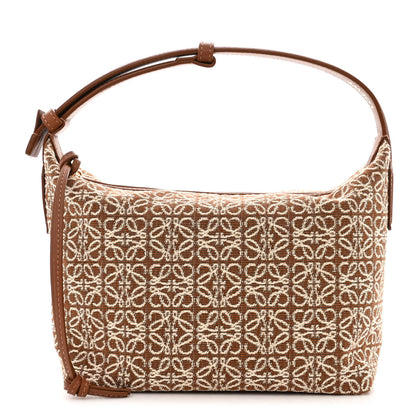 Loewe Jacquard Anagram Calfskin Small Cubi Bag Tan Pecan 1 of 10