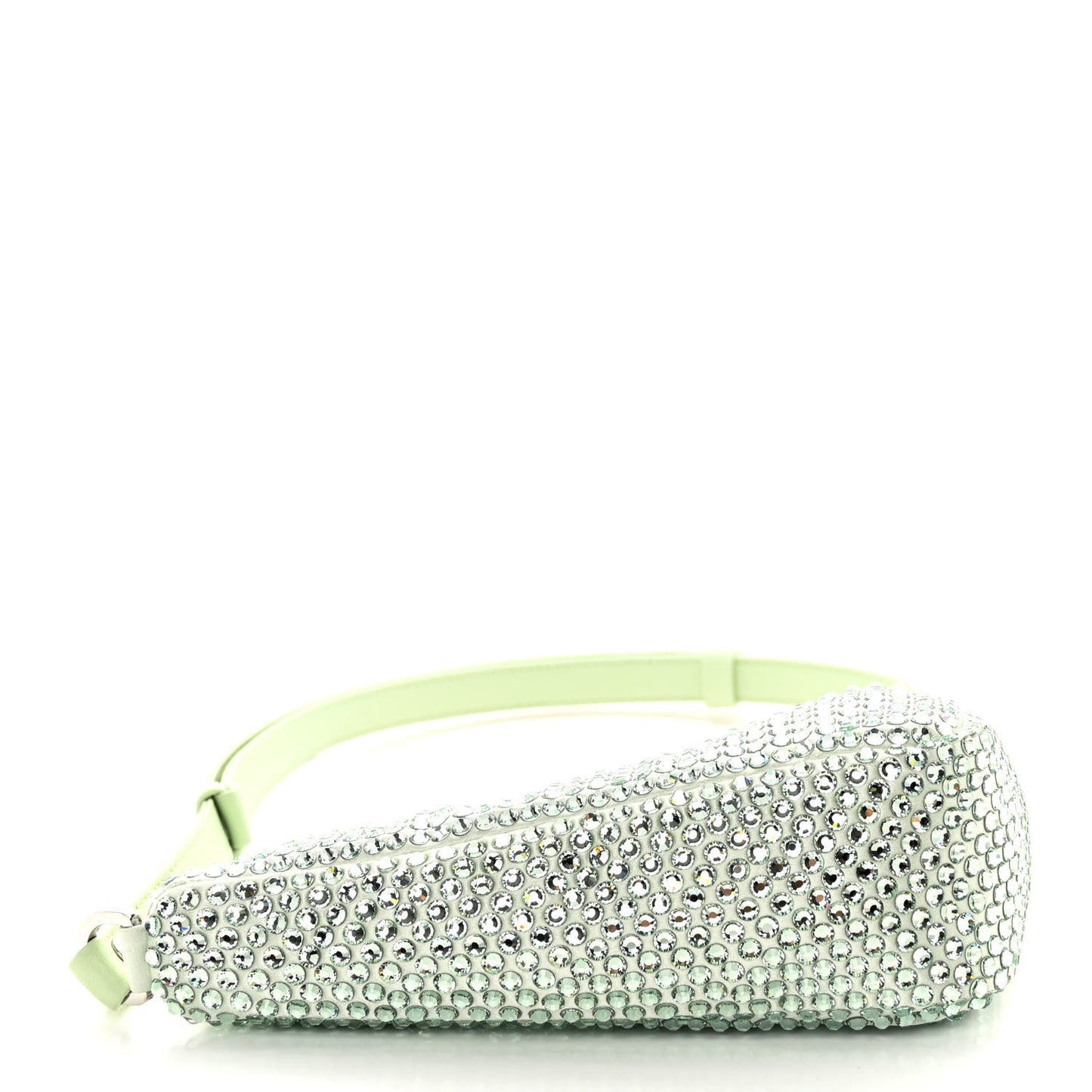 Satin Crystal Triangle Pouch Acqua