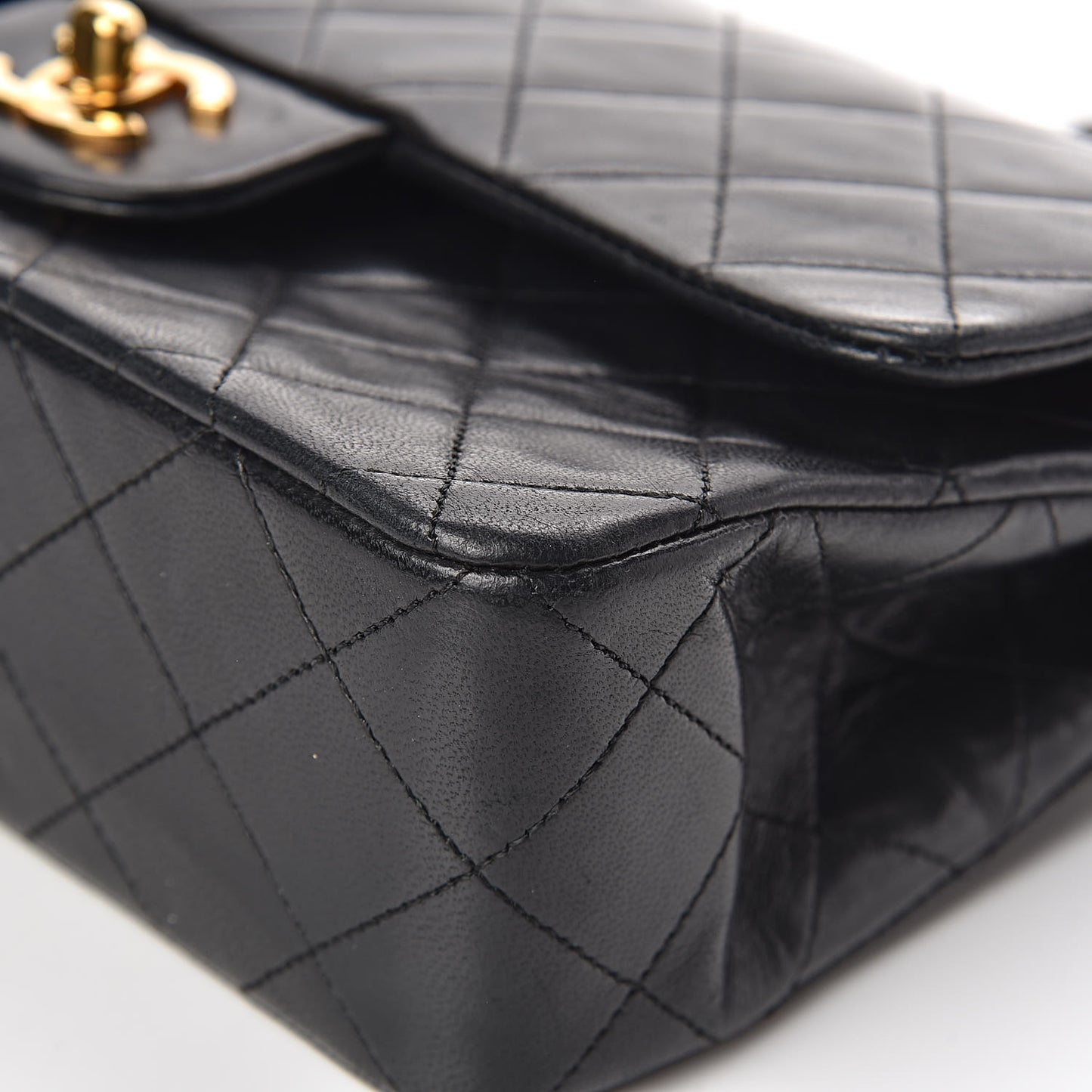 Lambskin Quilted Small Double Flap Black