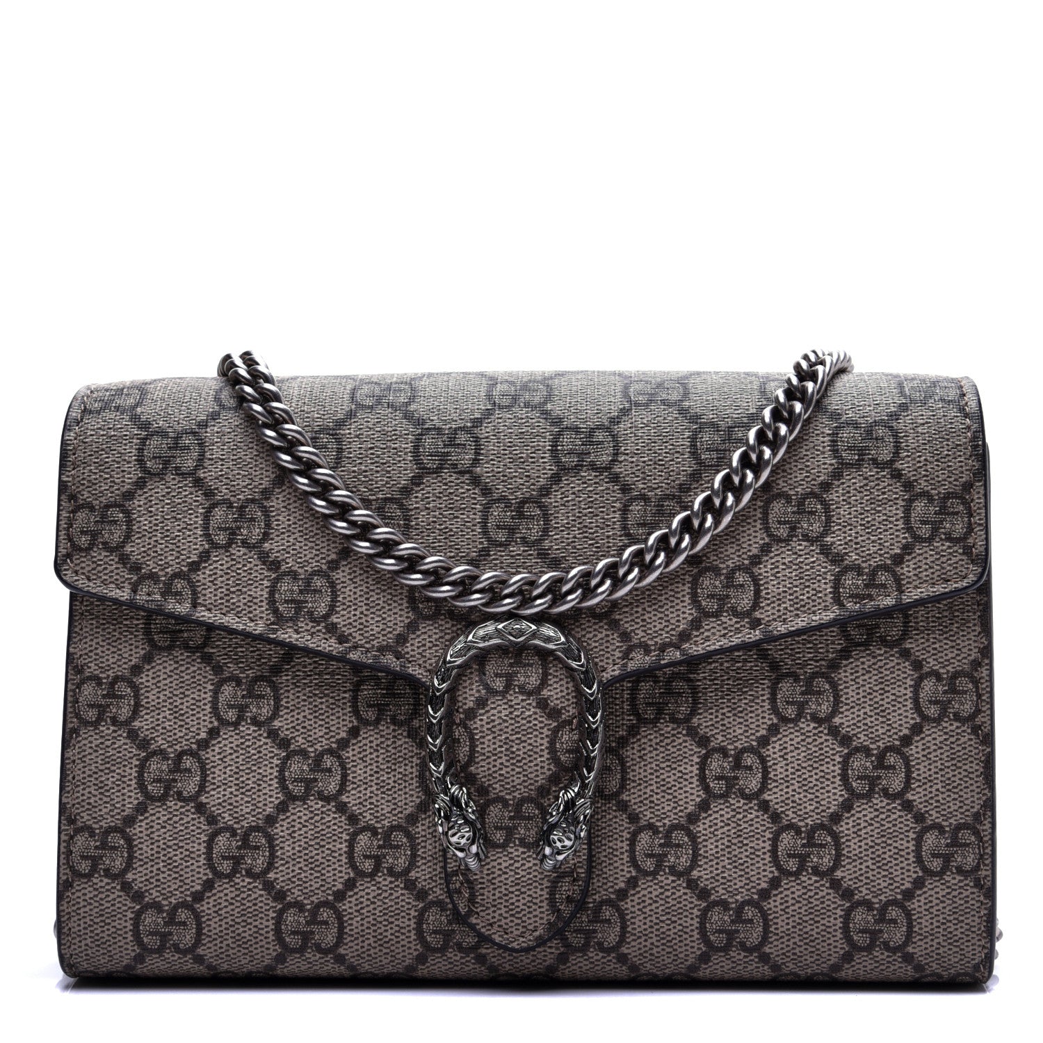Gucci GG Supreme Monogram Mini Dionysus Chain Wallet Beige Taupe 1 of 9