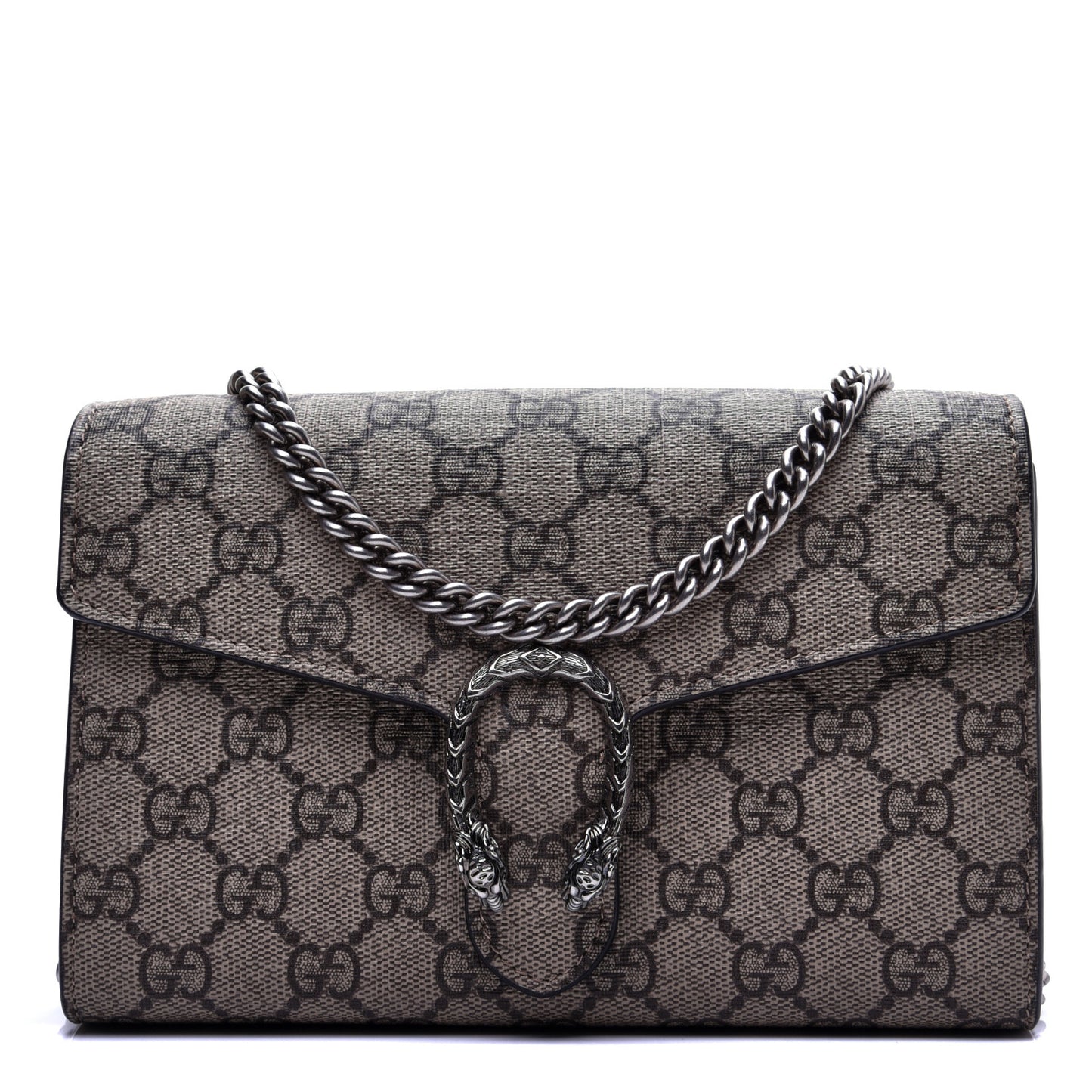GG Supreme Monogram Mini Dionysus Chain Wallet Beige Taupe