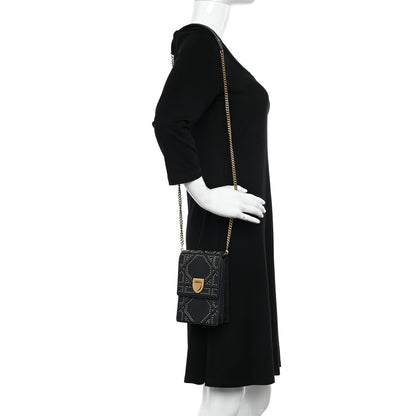 Christian Dior Lambskin Studded Vertical Diorama Black 2 of 10