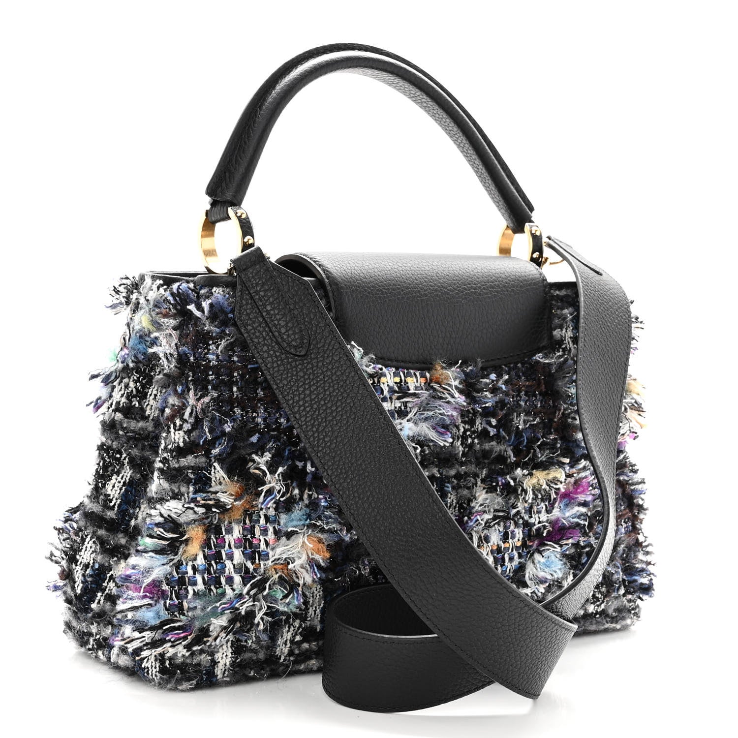 Louis Vuitton Tweed Calfskin Capucines MM Multicolor 3 of 10