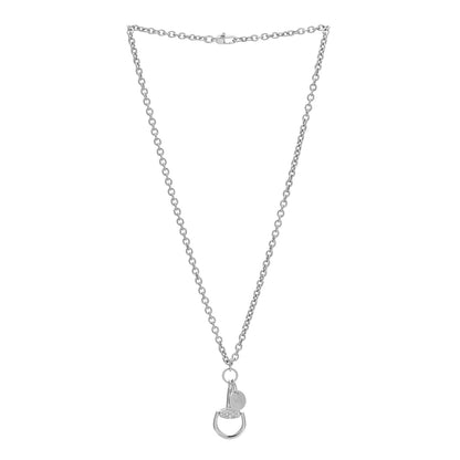 Gucci 18K White Gold Diamond Horsebit Pendant Necklace 3 of 6