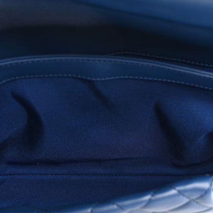 Chanel Lambskin Quilted Fold Up Again Clutch Blue 5 of 7