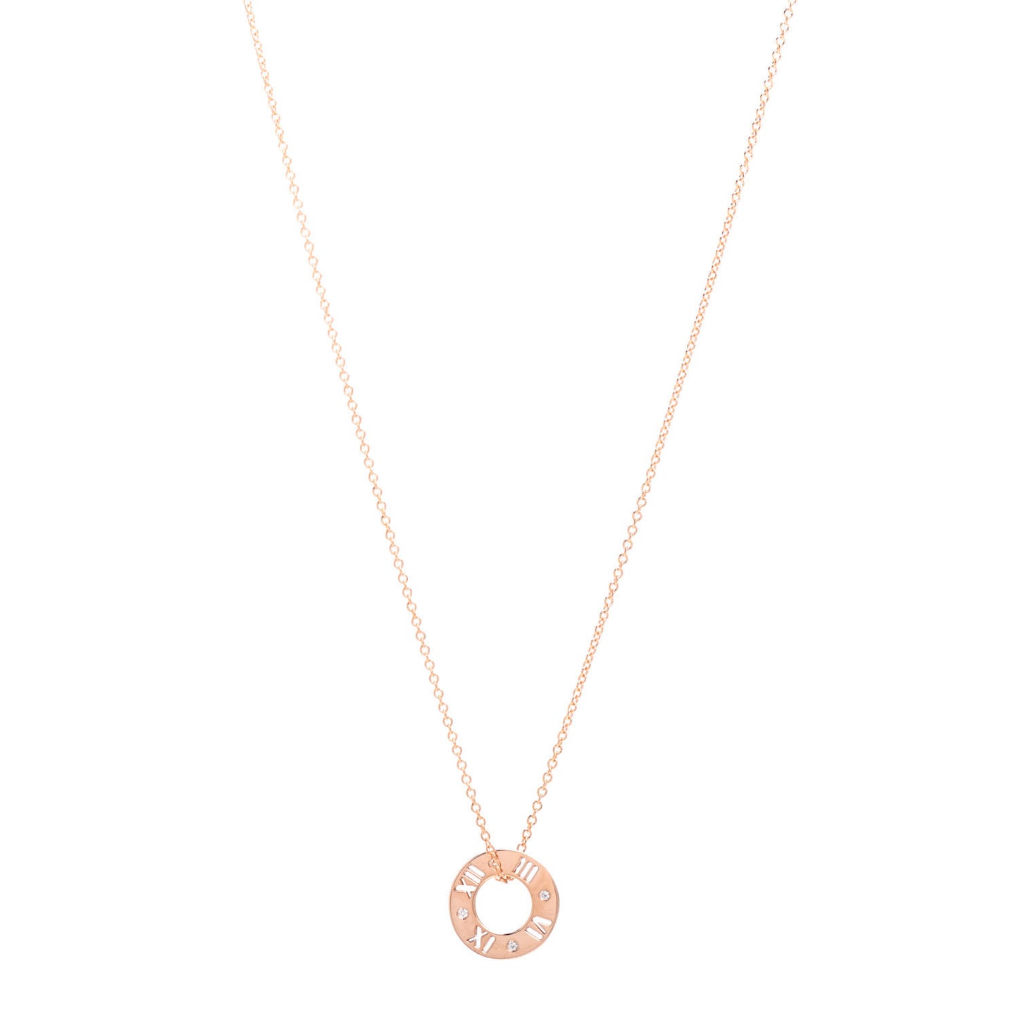 18K Rose Gold Diamond Atlas Pierced Pendant Necklace