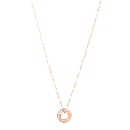 Tiffany 18K Rose Gold Diamond Atlas Pierced Pendant Necklace 1 of 5