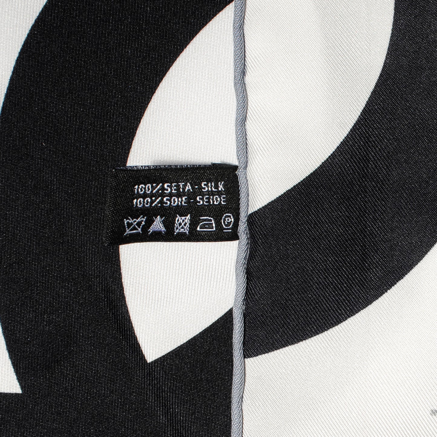 Silk CC Logo Scarf White