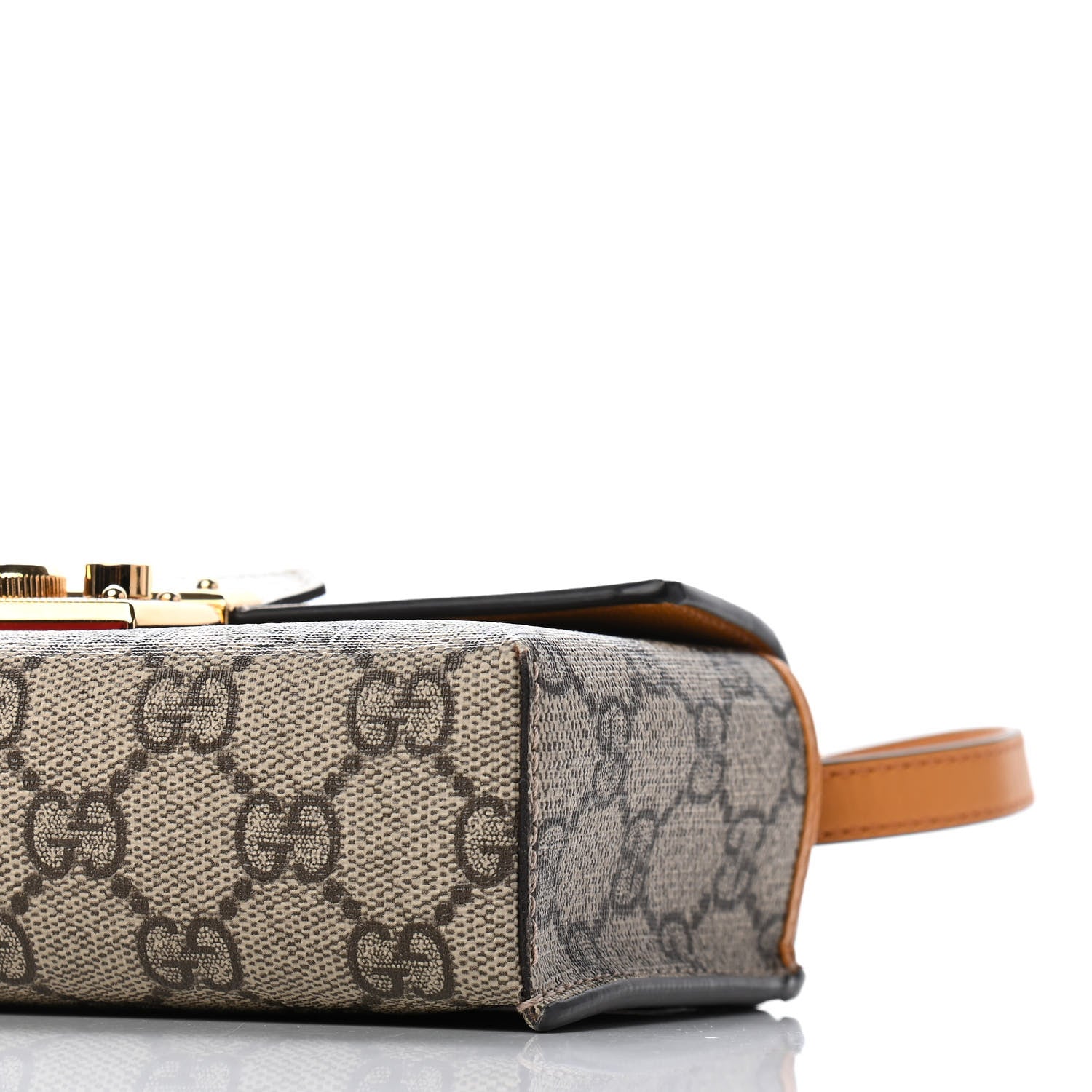 Gucci GG Supreme Monogram New Sakai Calfskin Mini Padlock Top Handle Shoulder Bag Beige Ebony Mystic White Sun Oil 9 of 9