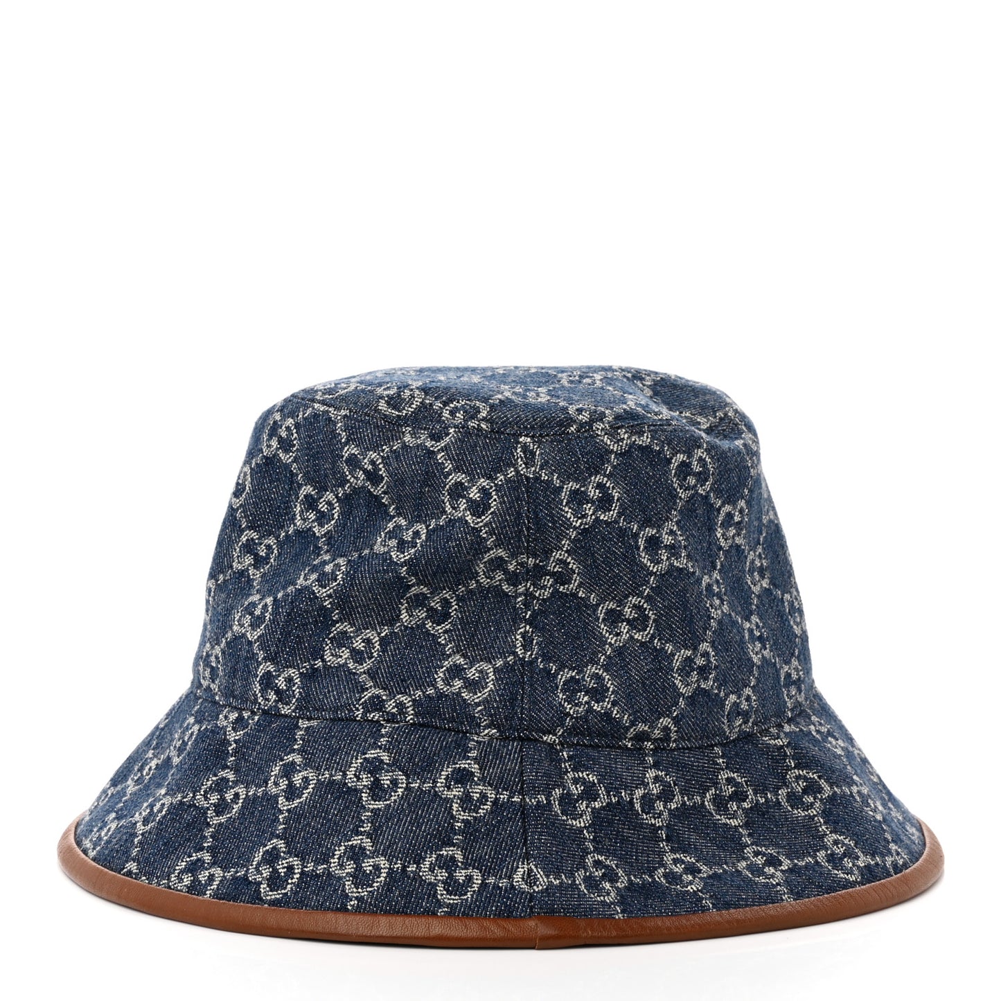 Washed Jacquard Denim Nappa GG Monogram Oscar Bucket Hat M Denim Cuir