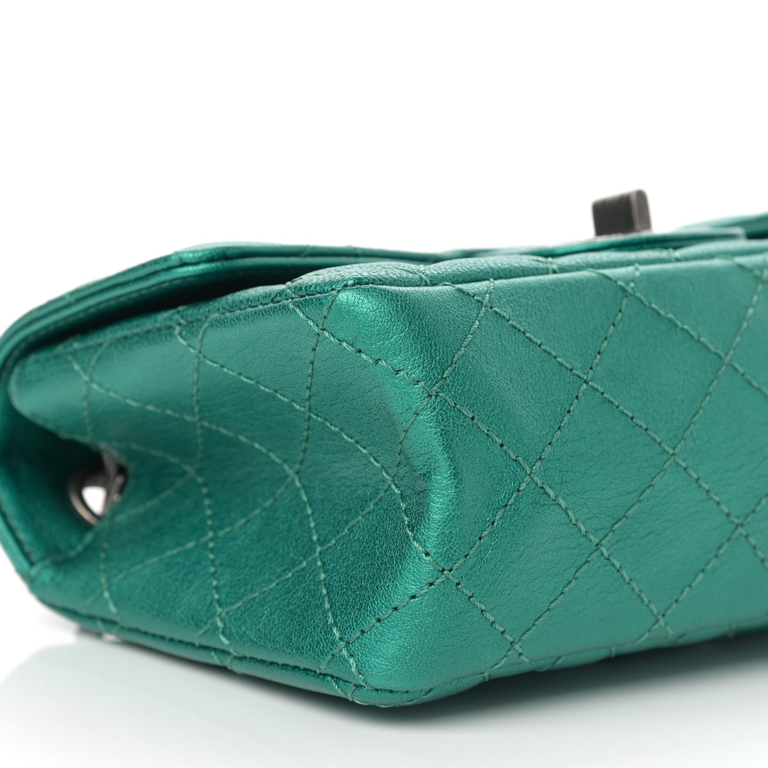 Chanel Metallic Sheepskin Quilted 2.55 Reissue Mini Flap Green 9 of 11