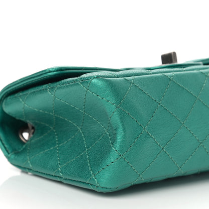 Chanel Metallic Sheepskin Quilted 2.55 Reissue Mini Flap Green 9 of 11