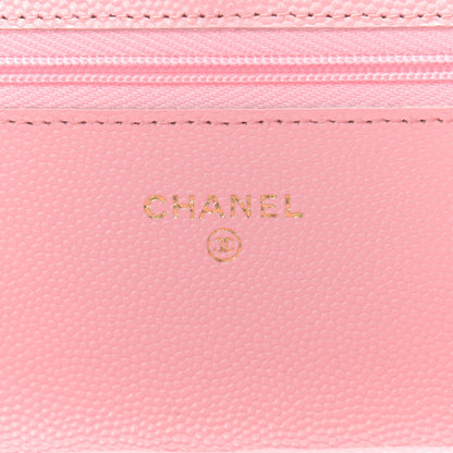 Chanel Caviar Quilted Wallet On Chain WOC Light Pink 5 of 9