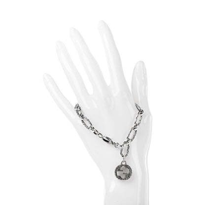 Gucci Sterling Silver Textured Interlocking G Charm Bracelet 2 of 6