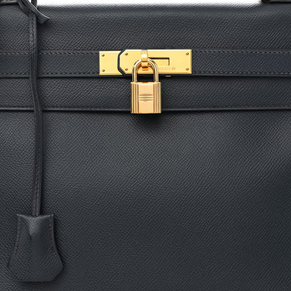 Hermes Courchevel Kelly Retourne 32 Bleu Indigo 7 of 9