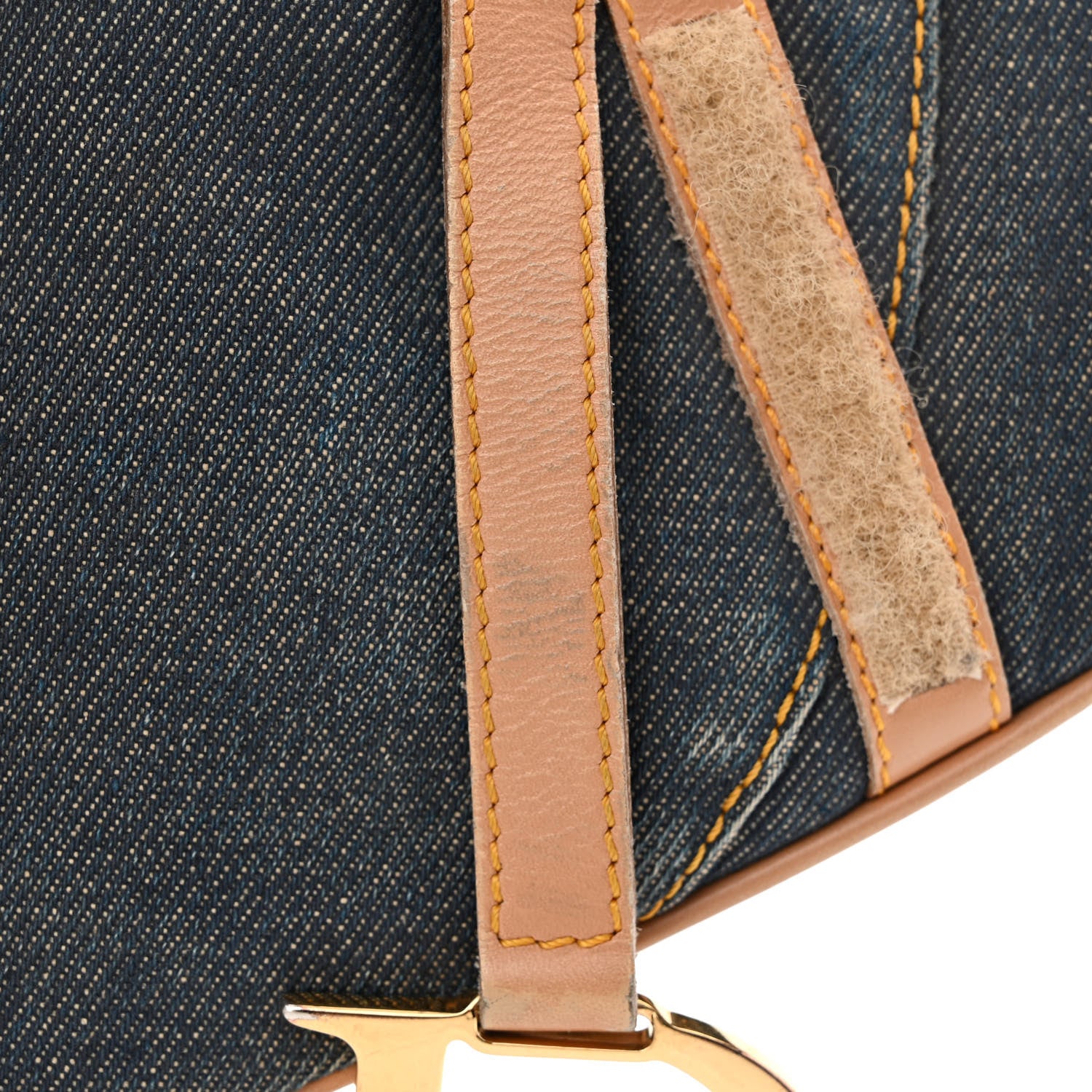 Christian Dior Denim Calfskin Saddle Bag Blue 12 of 14