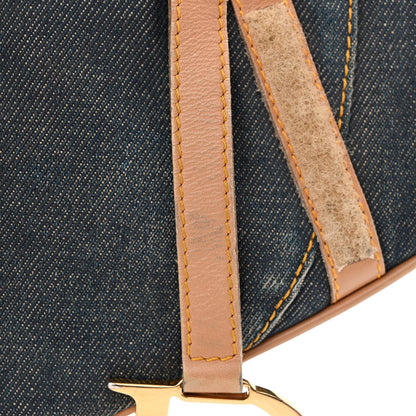 Christian Dior Denim Calfskin Saddle Bag Blue 12 of 14