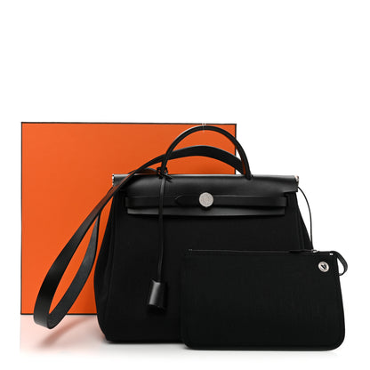Hermes Military Toile Vache Hunter Herbag Zip PM 31 Black 11 of 11