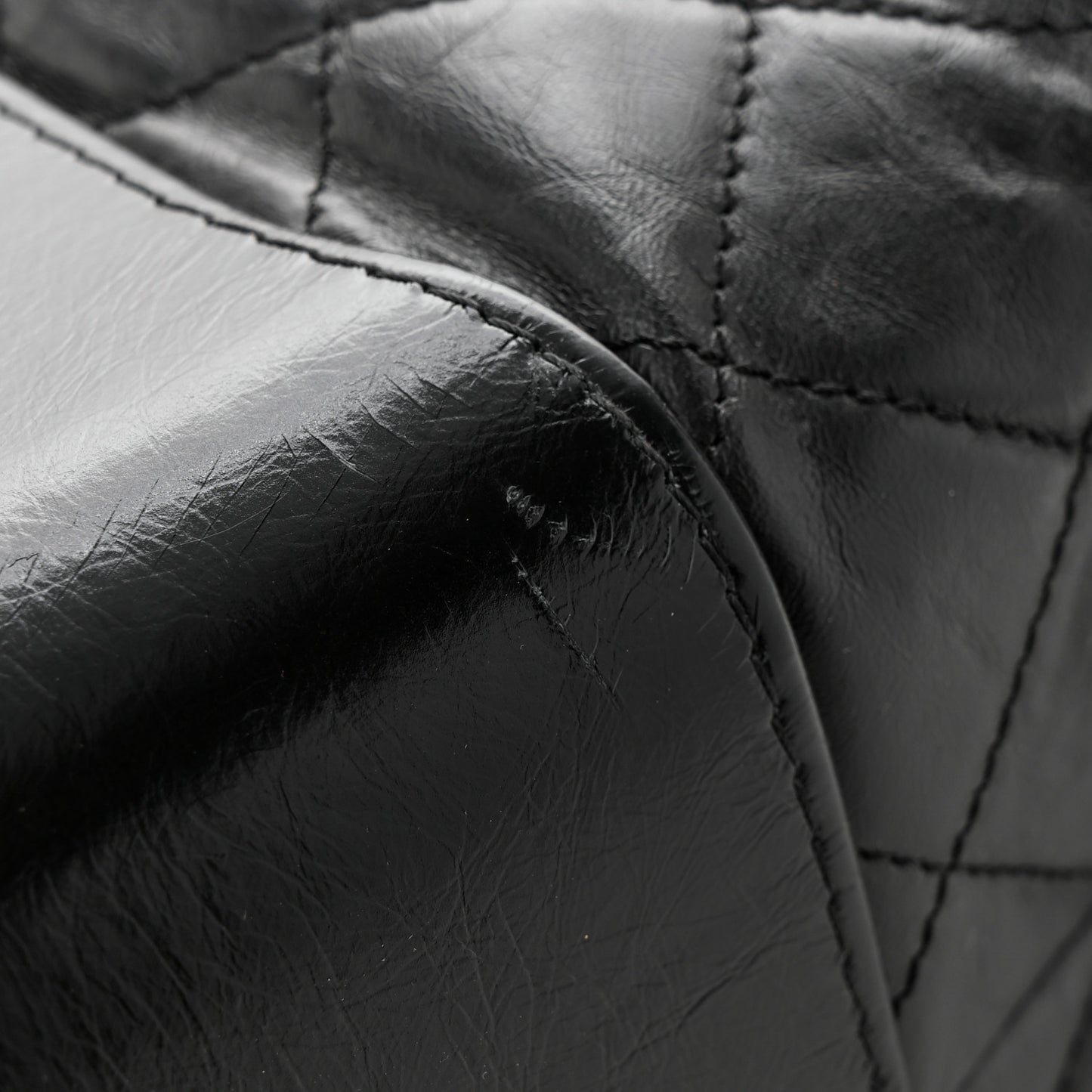 Aged Calfskin Quilted Maxi Gabrielle Hobo Black