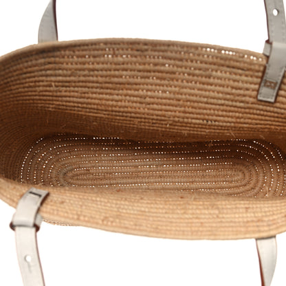 Loewe Raffia Square Small Basket Tote Bag Natural White 5 of 10