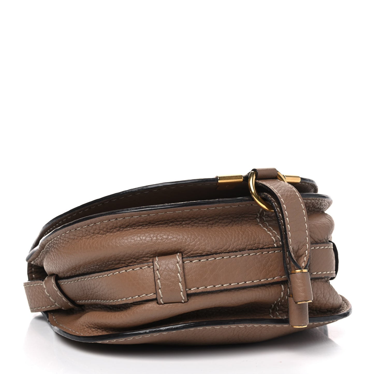 Calfskin Mini Marcie Round Crossbody Bag Nut
