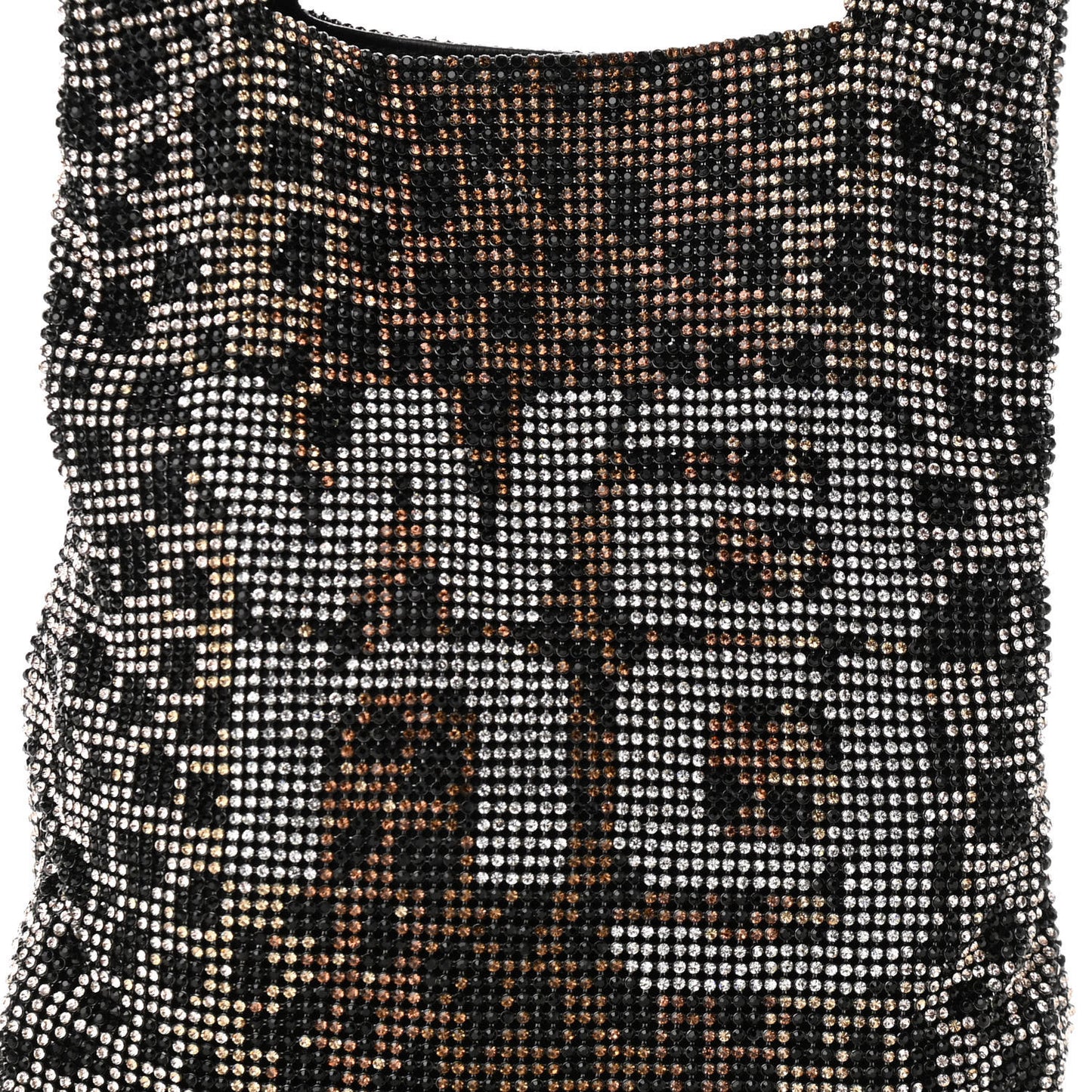 Crystal Leopard Mini Wanglock Shopper Black Brown