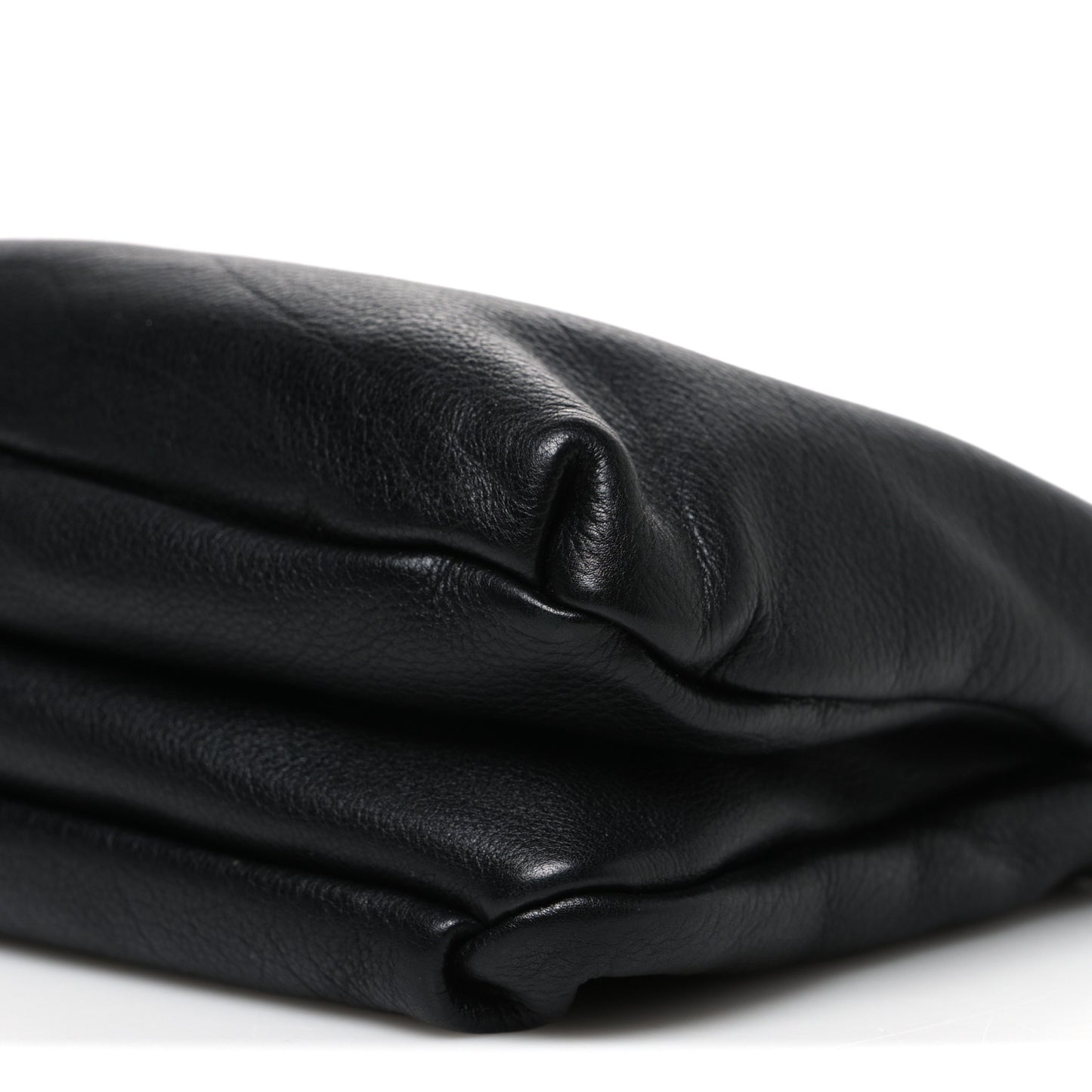 Grained Calfskin Bourse Clutch Black