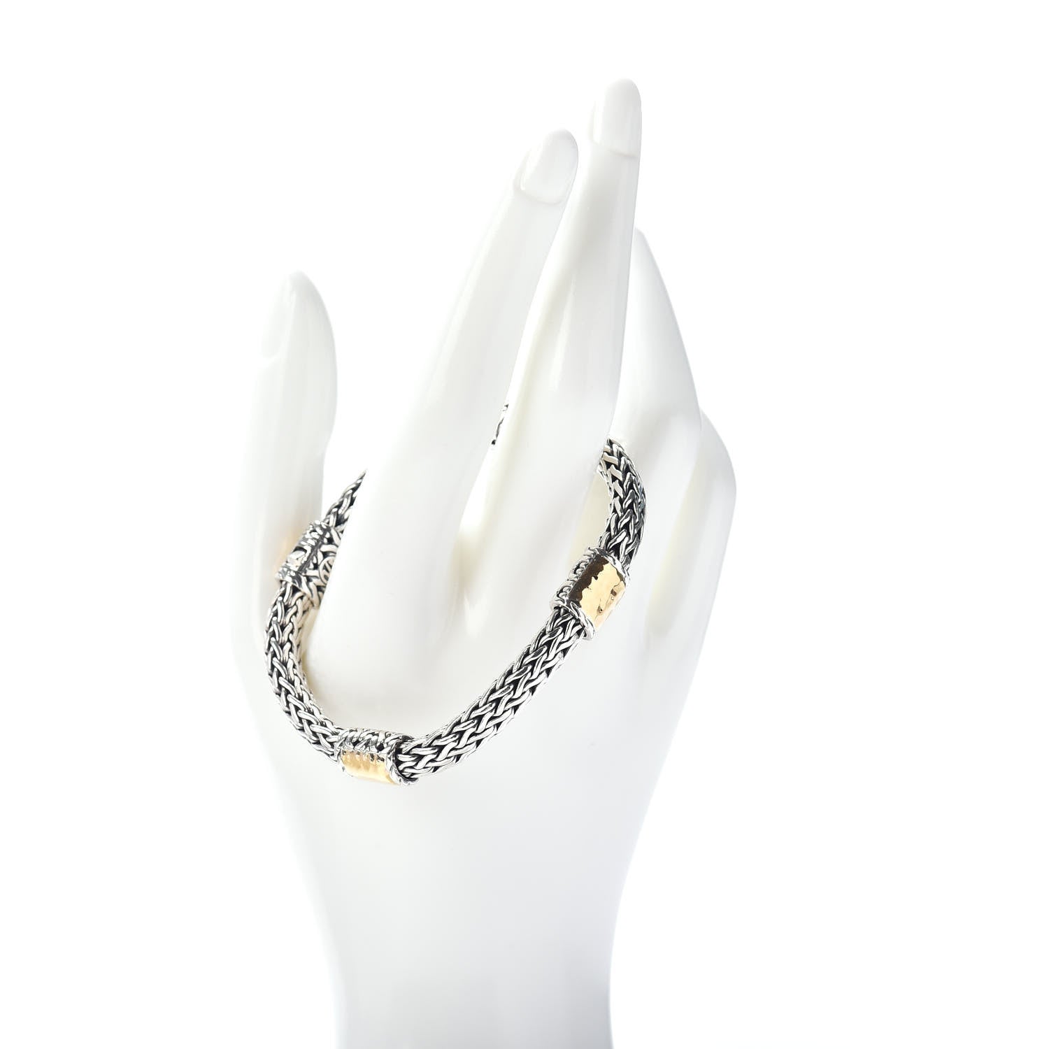 John Hardy Sterling Silver 22K Yellow Gold Palu Station Bracelet 2 of 4