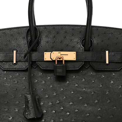 Hermes Ostrich Birkin 30 Black 8 of 16