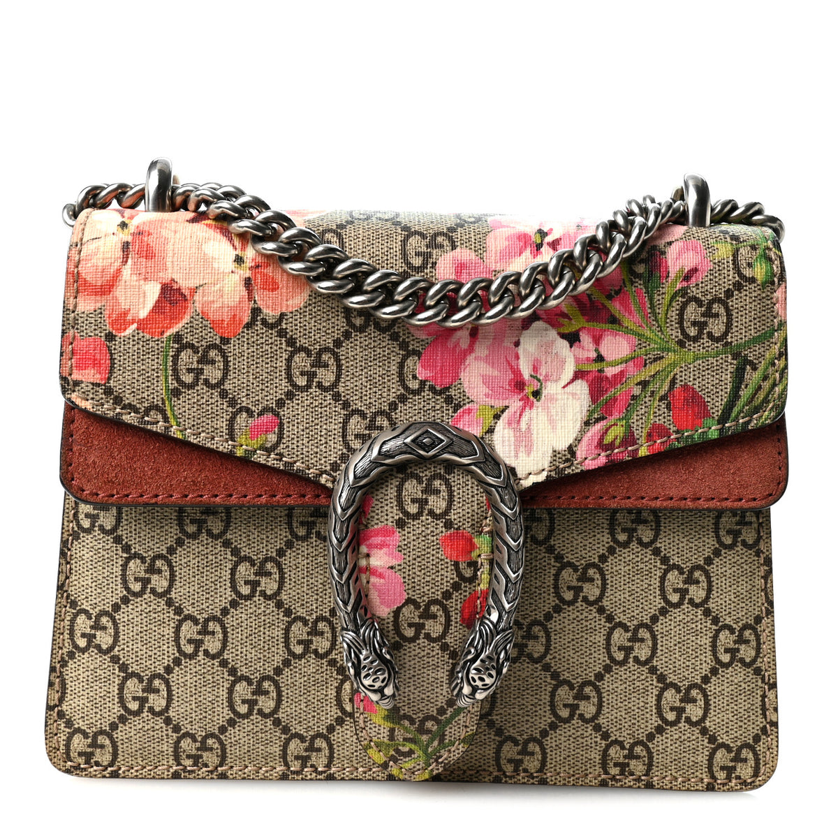 GG Supreme Monogram Blooms Mini Dionysus Shoulder Bag Beige Multicolor Dry Rose