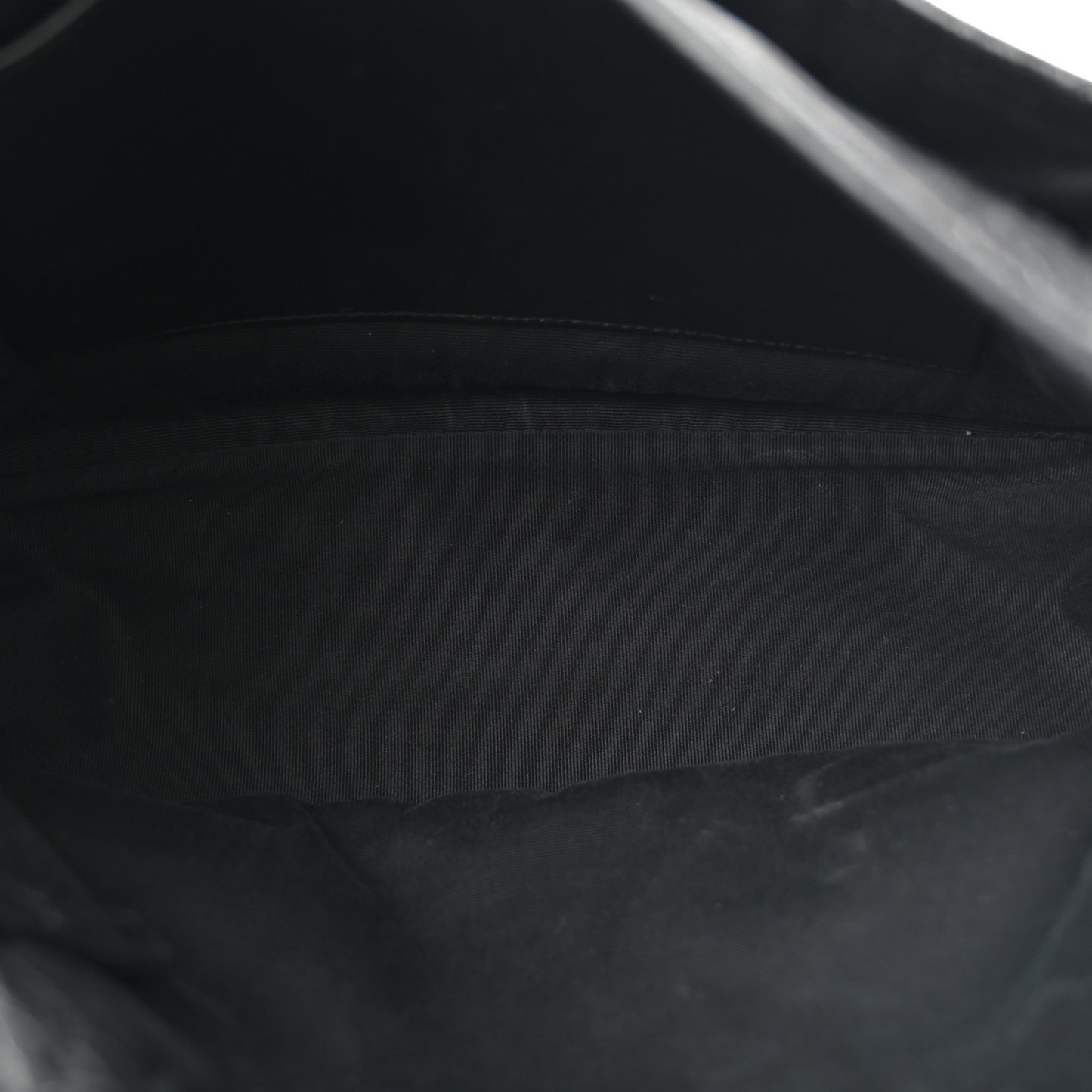 Crinkled Calfskin Matelasse Monogram Large Niki Chain Satchel Black