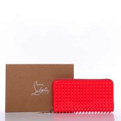 Christian Louboutin Patent Panettone Spiked Zip Around Wallet Rose Paris 10 of 10