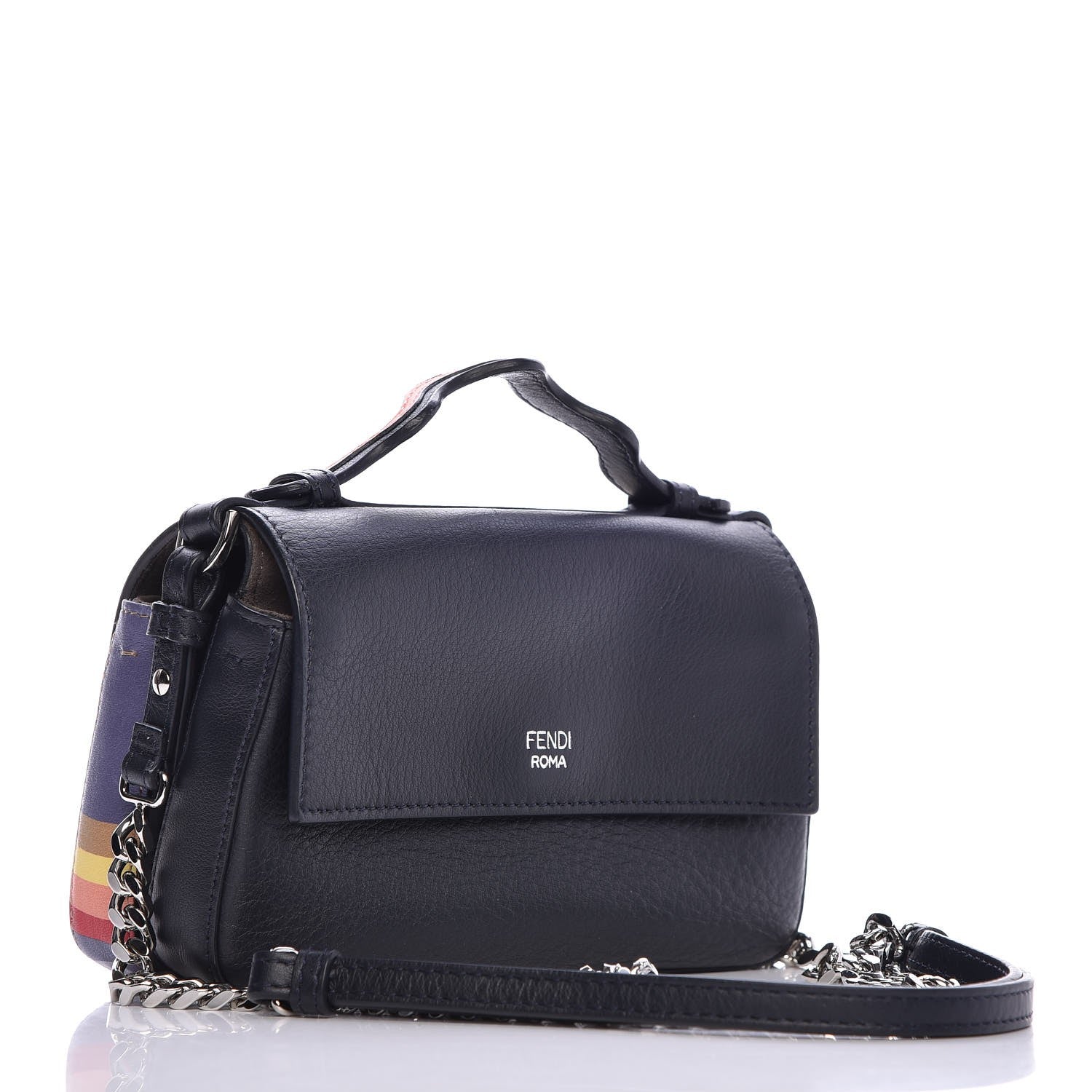 Fendi Vitello Dolce Hypnotic Micro Double Baguette Multicolor Blue Notte 3 of 14