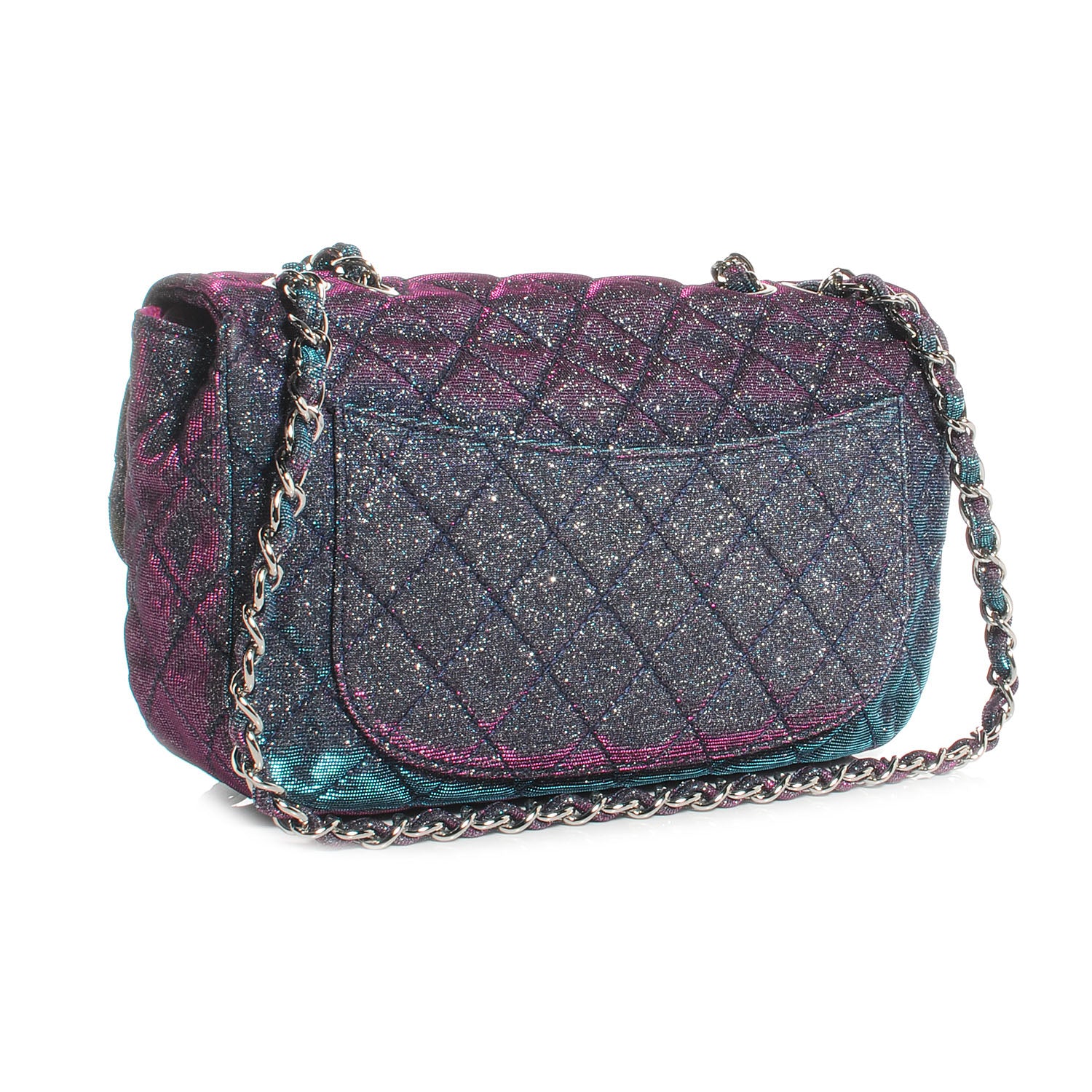 Chanel Iridescent Glitter Fabric Jumbo Single Flap Multicolor 3 of 7