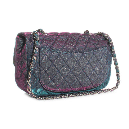 Chanel Iridescent Glitter Fabric Jumbo Single Flap Multicolor 3 of 7