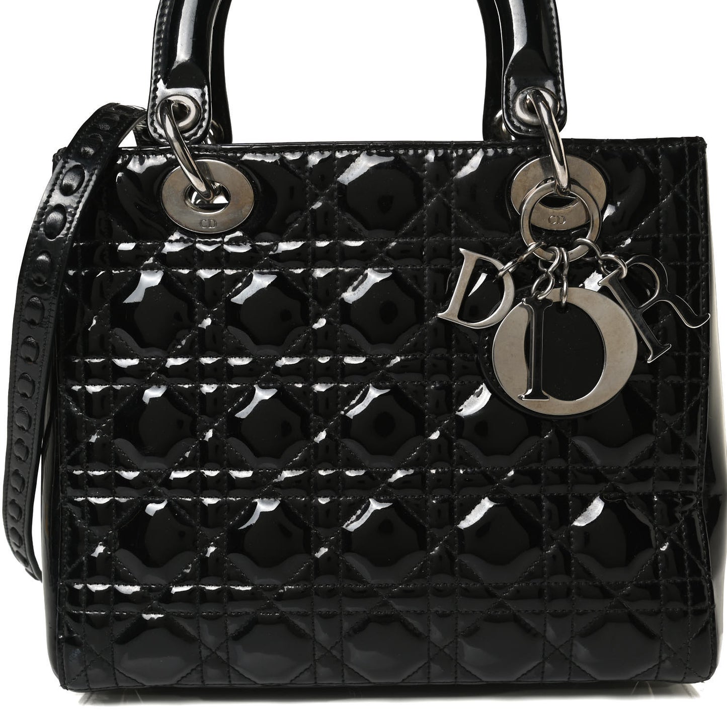 Patent Cannage Medium Lady Dior Black